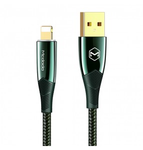 Câble USB vers Lightning Charge Rapide Auto Power OFF 1.2m 3A MAX Vert