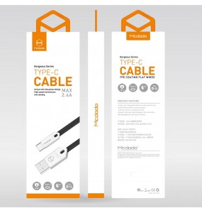 Câble USB vers Type-C Charge Rapide 1m 2.4A MAX Noir