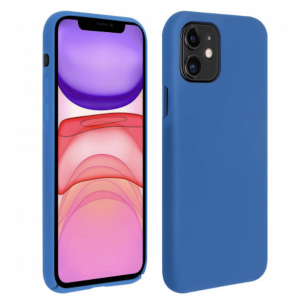 Coque iPhone Silicone Bleu Alpin