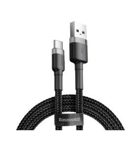 BASEUS CAFULE USB TO USB-C CABLE 3A 0.5M GREY BLACK (CATKLF-AG1)
