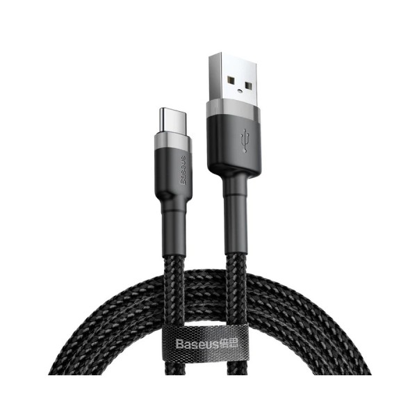 BASEUS CAFULE USB TO USB-C CABLE 3A 0.5M GREY BLACK (CATKLF-AG1)