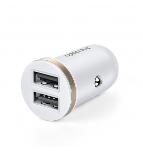 Chargeur Voiture Double port USB 2.4A 12W MAX Blanc